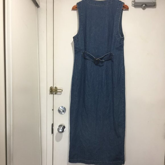 VINTAGE ST JOHN'S BAY MAXI DENIM DRESSES SIZE 8M - Picture 3 of 9